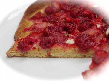 Tarte briochée framboises-pralines