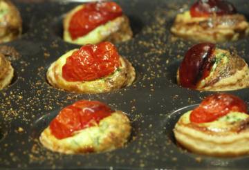 Tartelettes ricotta-tomates cerise