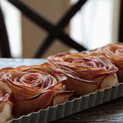 tarte aux pommes en bouquet de roses