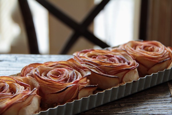 tarte aux pommes en bouquet de roses